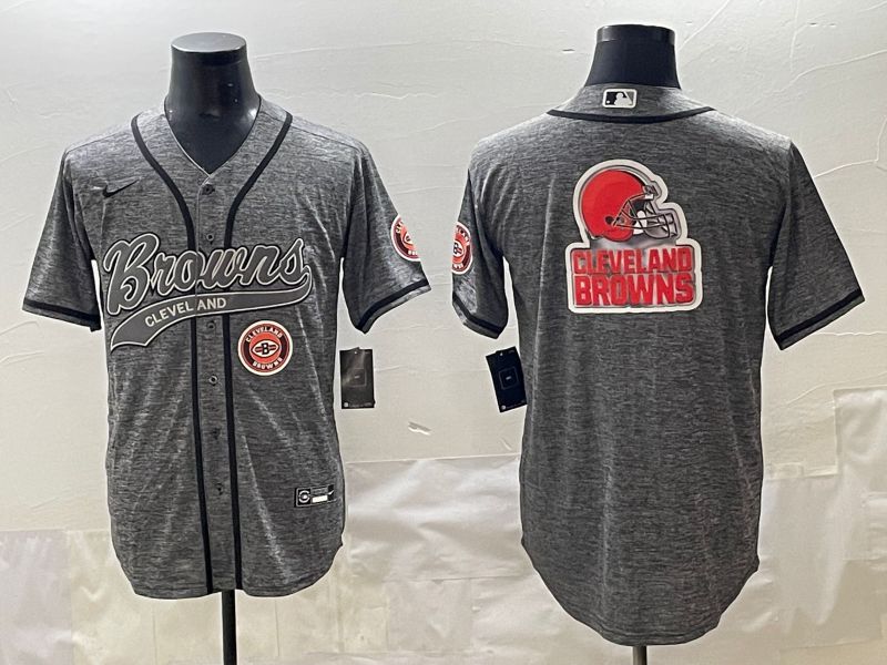 Men 2025 Cleveland Browns Blank Grey Joint Name Nike Limited NFL Jersey style 2->cleveland browns->NFL Jersey